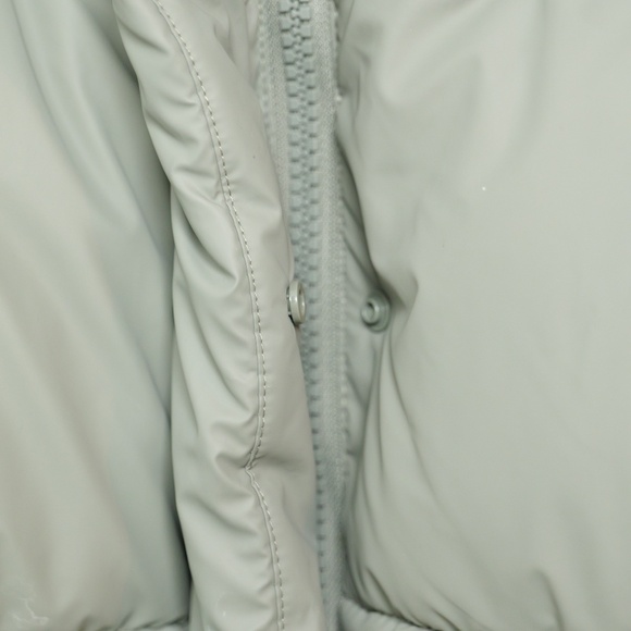 Zara Rubberized Green/Olive Puffer Jacket Sz L - Picture 3 of 7